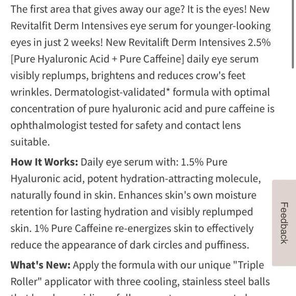 L'Oreal Paris Revitalift Derm Intensives Hyaluronic Acid and Caffeine Eye Serum - Picture 7 of 11